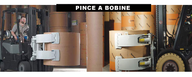 Accessoire pour chariot élévateur : PINCE   BOBINE, adapté par MANUPROVENCE