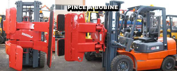 Accessoire pour chariot élévateur : PINCE   BOBINE, adapté par MANUPROVENCE